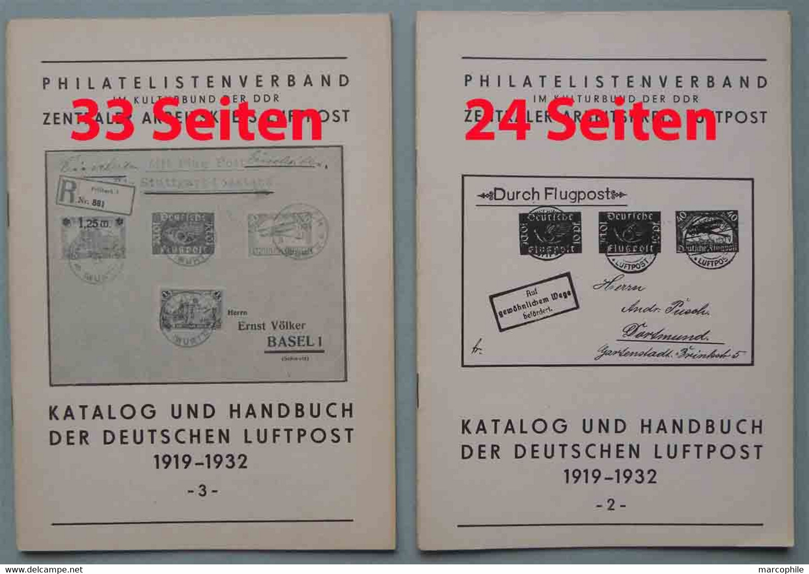 DEUTSCHE LUFTPOST 1919/1932 / HANDBUCH UND KATALOG / 18 BÄNDER / 11 BILDER (ref 1550) - Luchtpost & Postgeschiedenis