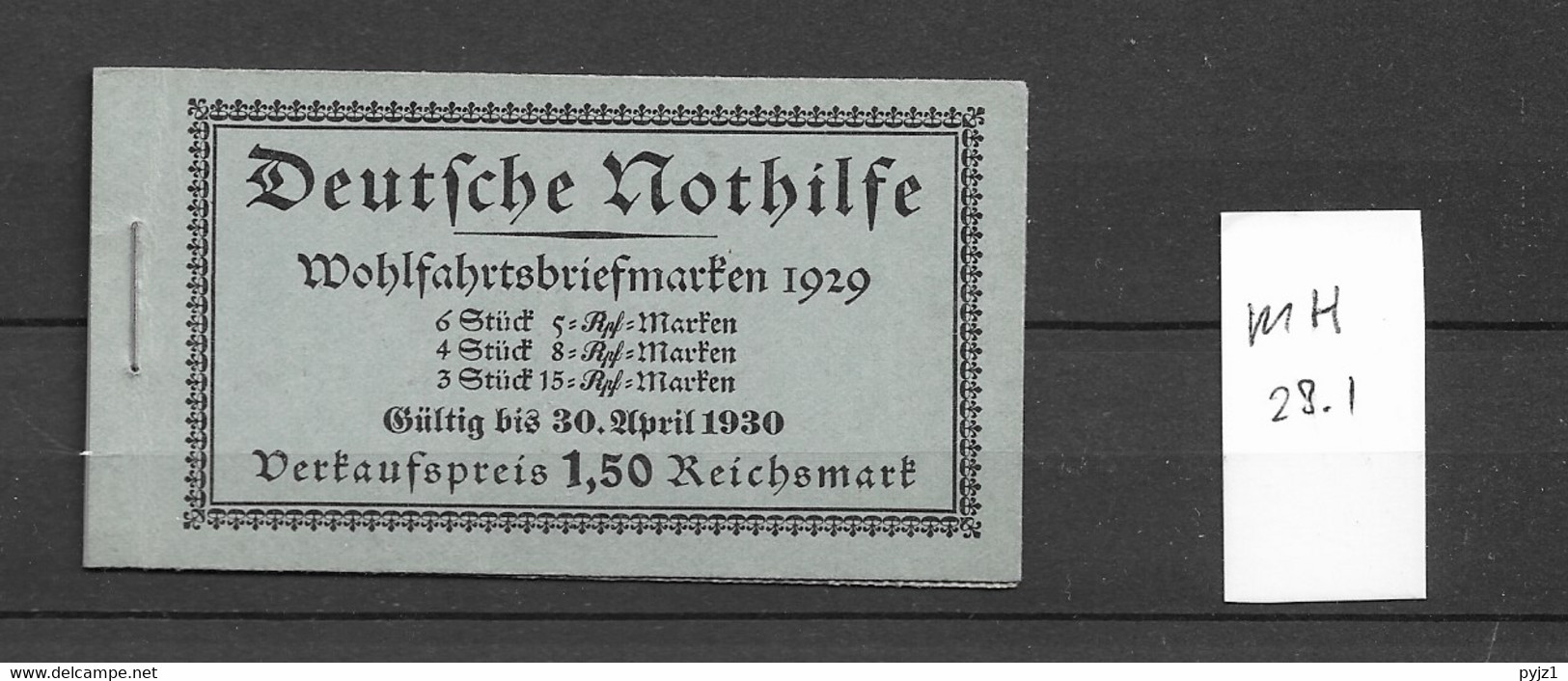 1929 MNH Germany Booklet MH 28.1 Postfris** - Booklets