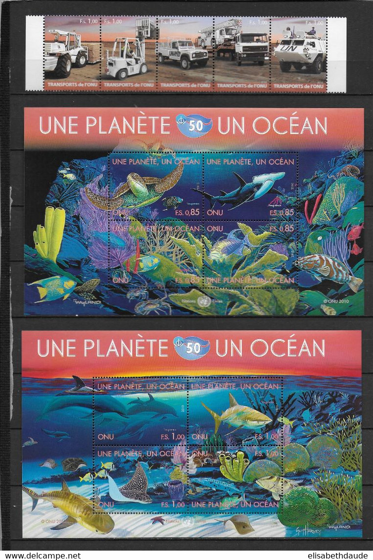 NATIONS UNIES / ONU - GENEVE - ANNEE COMPLETE 2010 ** MNH SAUF CARNET Et PERSONNALISES - 2 PAGES - Unused Stamps