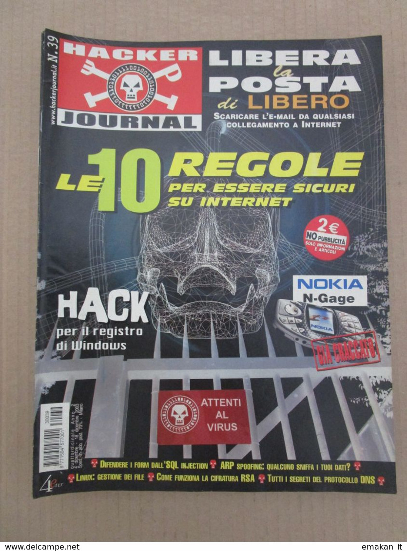 # HACKER JOURNAL N 39 MOLTI ALTRI NUMERI DISPONIBILI - Mode