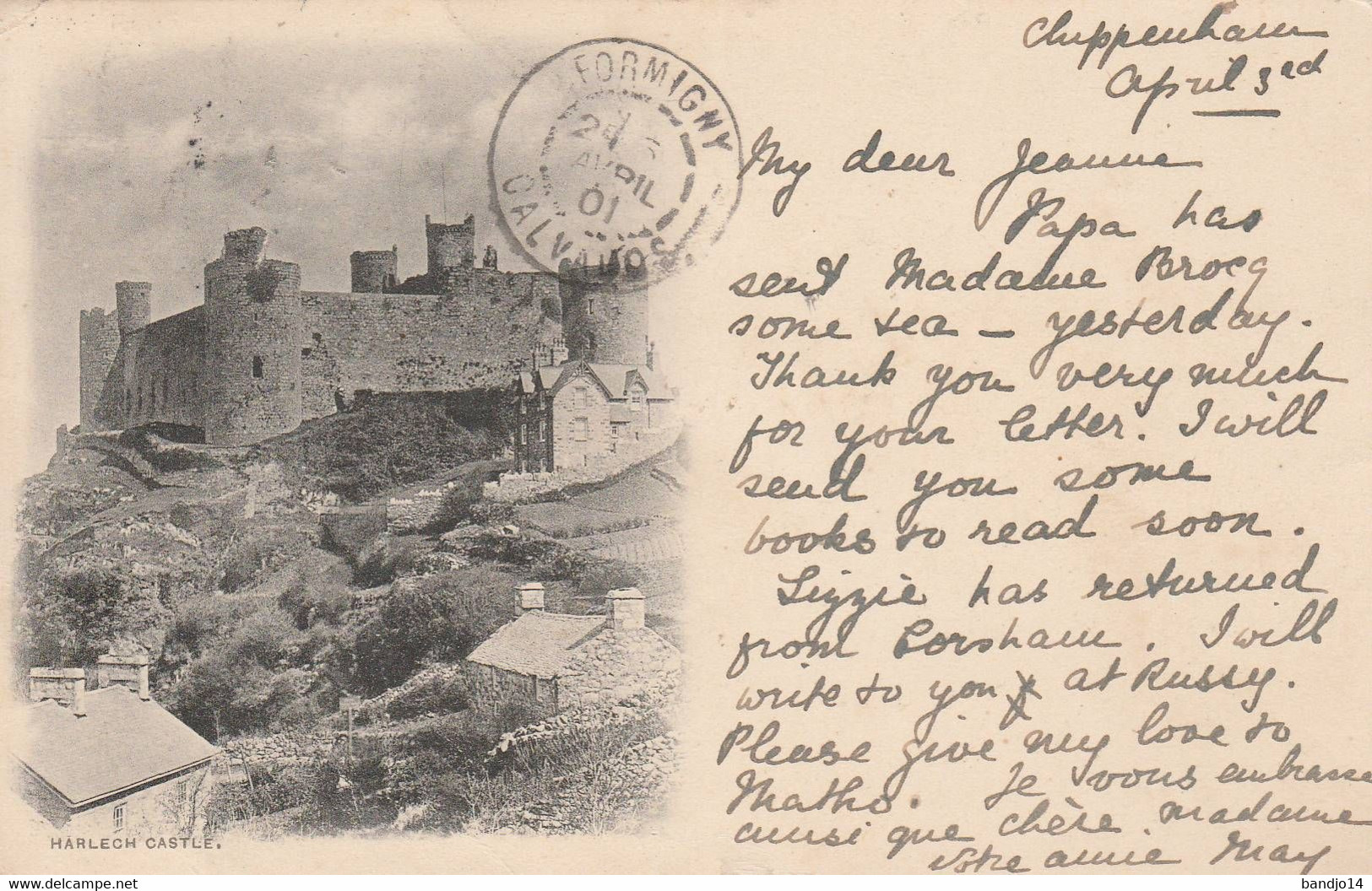 1901 - Harlech  Castle- Scan Recto- Verso - Merionethshire