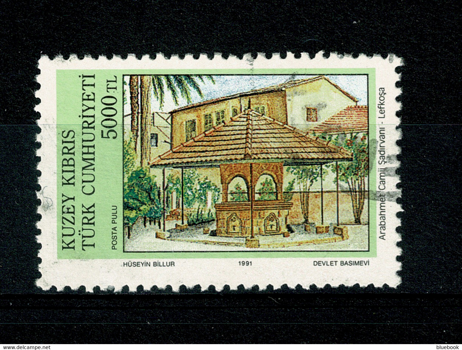 Ref 1400 - 1991 Turkey Cyprus  - 5000 Tl  Used Stamp - SG  310 Arabahmet Mosque  - Lefkosa - Cat £6.50 - Gebraucht