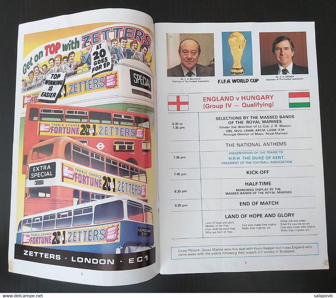 1981 ENGLAND V HUNGARY OFFICIAL MATCH PROGRAMME 18/11/1981 WORLD CUP QUALIFIER, FOOTBALL - Books