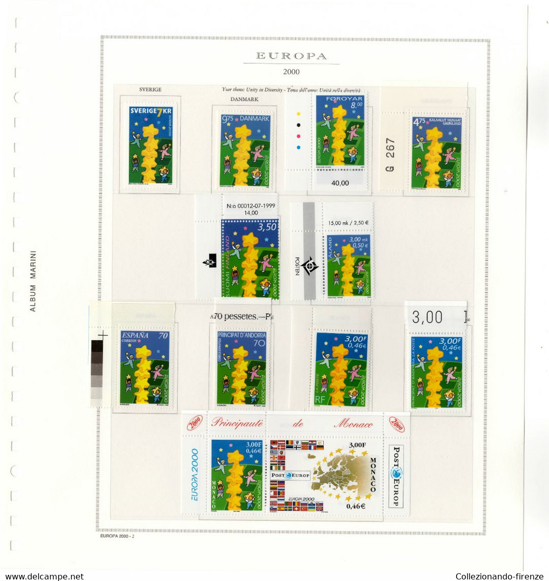 !SCONTI! Cept Europa Annata 2000  Su Aggiornamenti Marini Nuovo MNH** - 2000