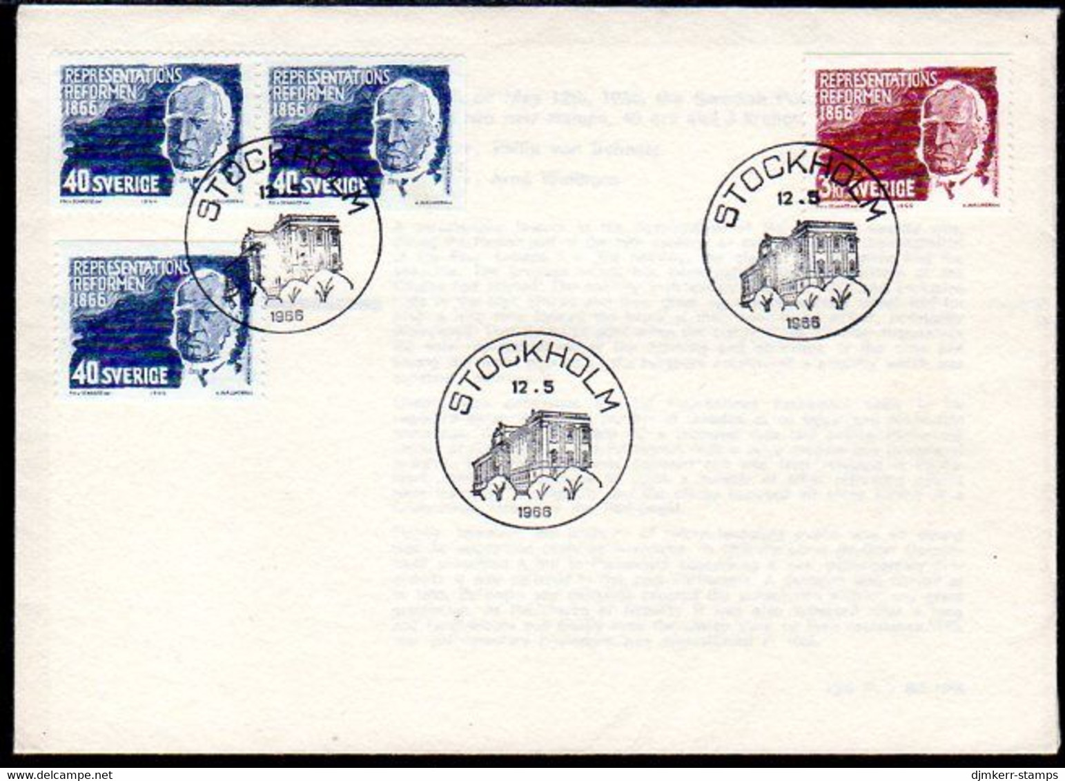 SWEDEN 1966 Constitutional Reform  FDC.  Michel 553-54 - FDC