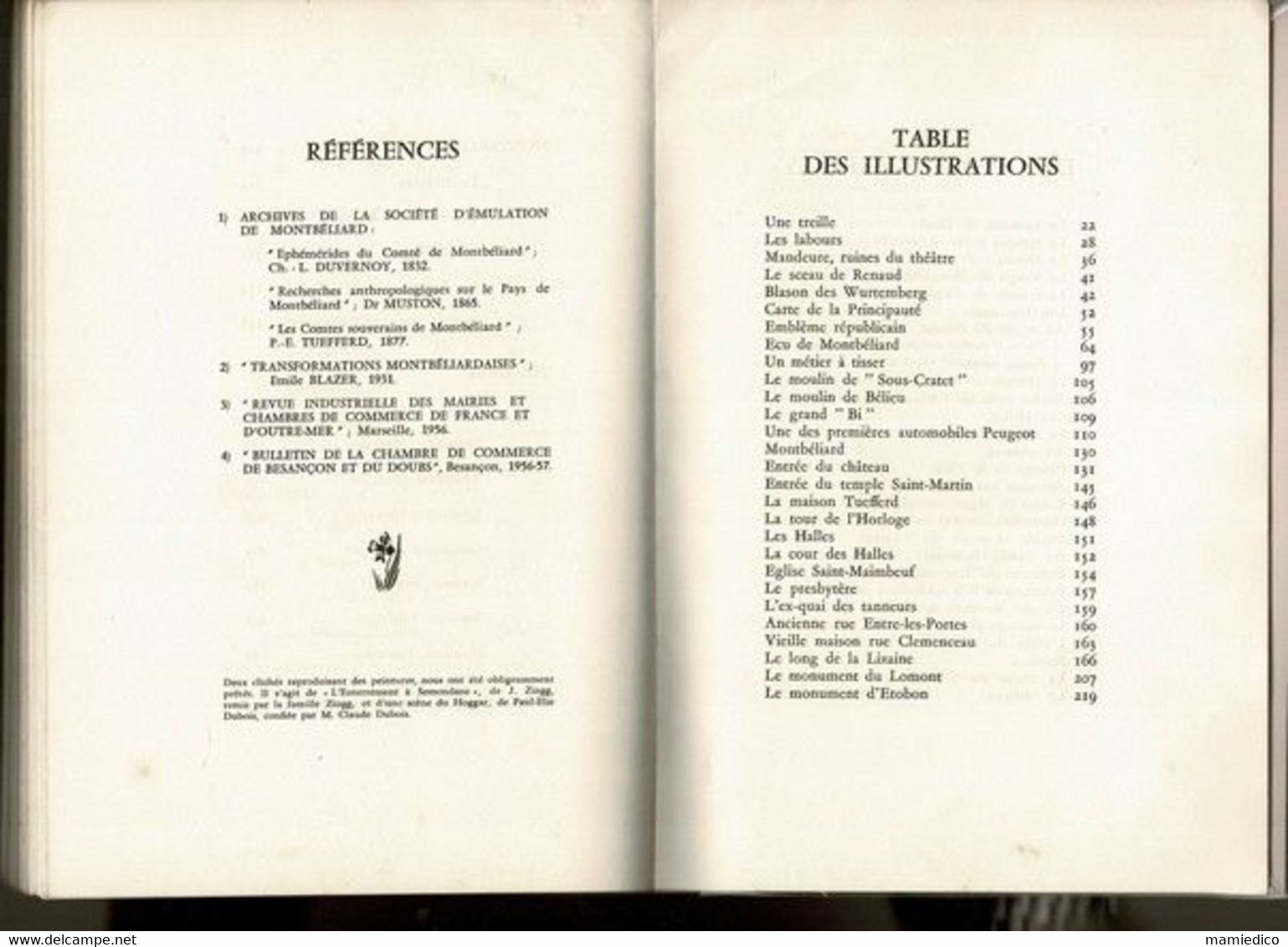 1958 LE PAYS DE MONTBELIARD par Louis RENARD 238 pages