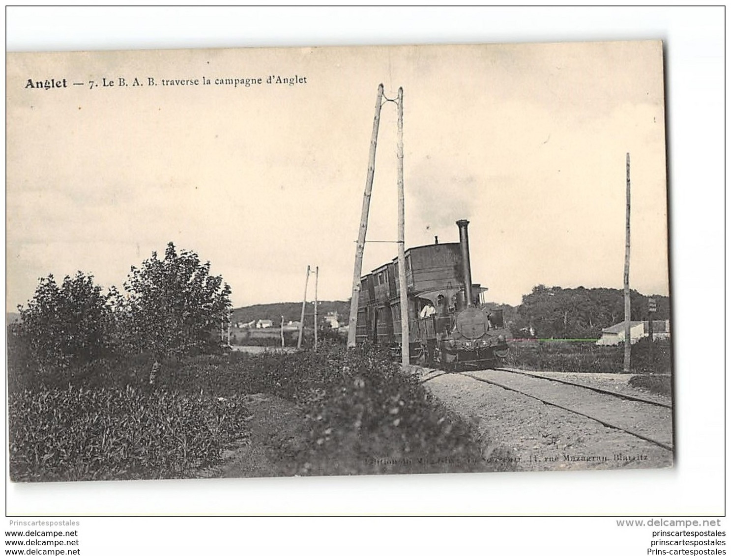 CPA 64 Anglet La Campagne Et Le Train Tramway Ligne De Bayonne Anglet Biarritz - Anglet