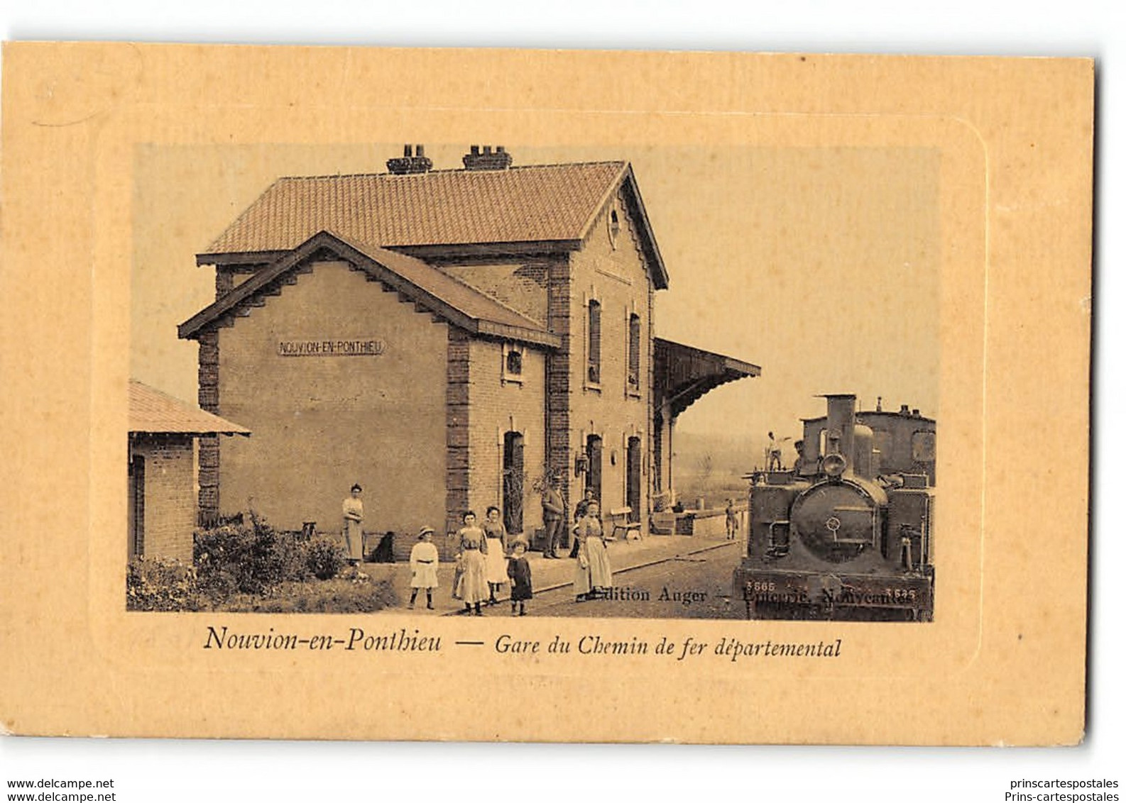 CPA 80 Nouvion En Ponthieu La Gare Et Le Train Tramway - Nouvion