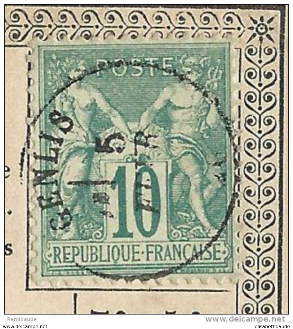 1877 - SAGE 10c N/B Sur CARTE PRECURSEUR De GENLIS (COTE D'OR) - BOITE RURALE L NON IDENTIFIEE - Cartes Précurseurs