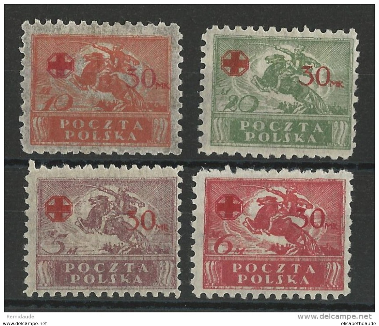 POLOGNE - SERIE YVERT N° 231/234 * - COTE = 75 EUR. - CROIX-ROUGE - Nuovi