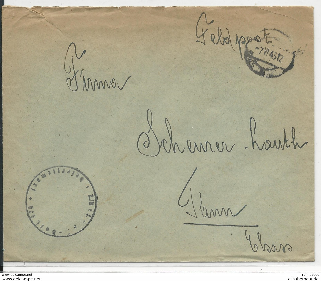 1943 - GG (POLOGNE) - ENVELOPPE FELDPOST De BIALA-PODLASKA => THANN - Gouvernement Général