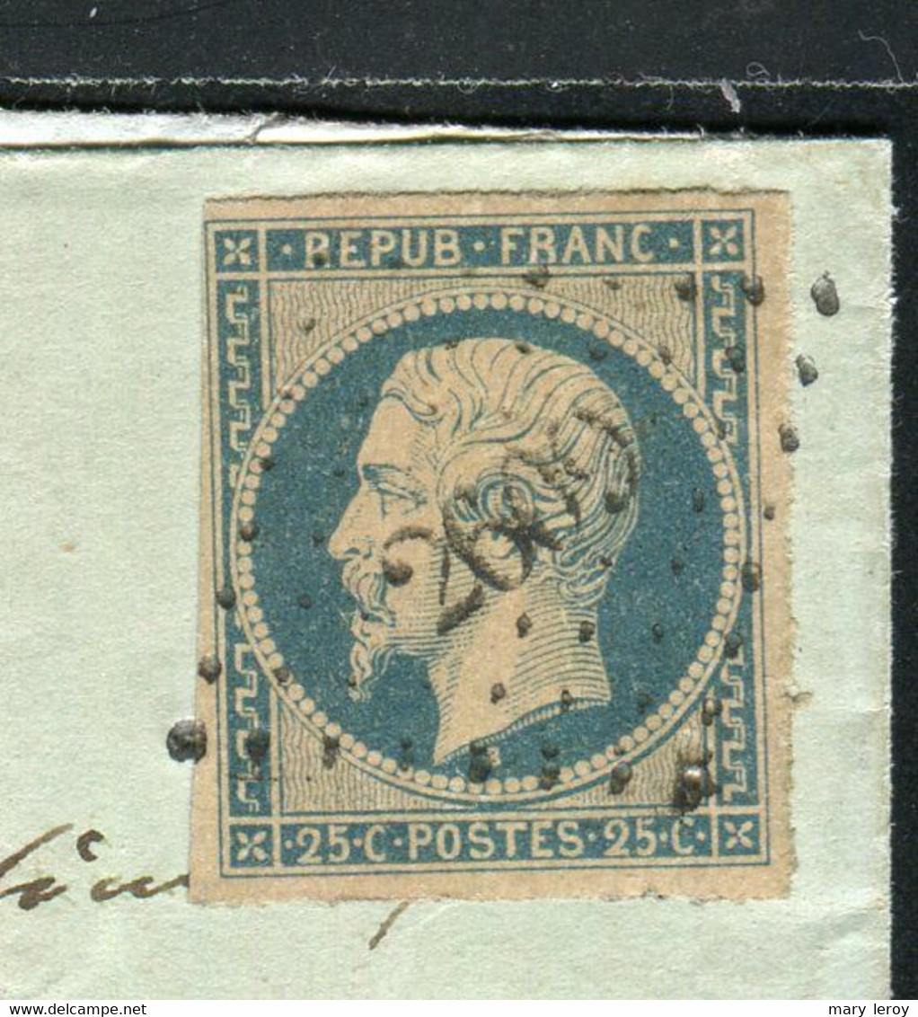 Rare Lettre De Quillan Pour Toulouse ( 1854 ) Avec Un N° 10 Bleu Sur Crème - 25 Centimes Présidence - 1852 Luigi-Napoleone