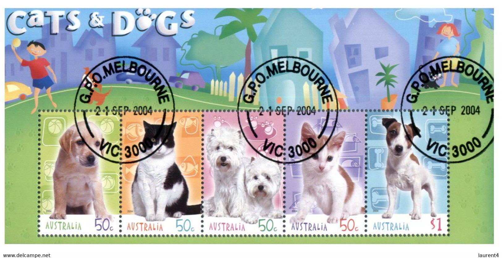 (P 24) Australia - Cat And Dog FDC + Mini-sheet + 2 Bonus Cat & Snow Leopard Postcard - Other & Unclassified