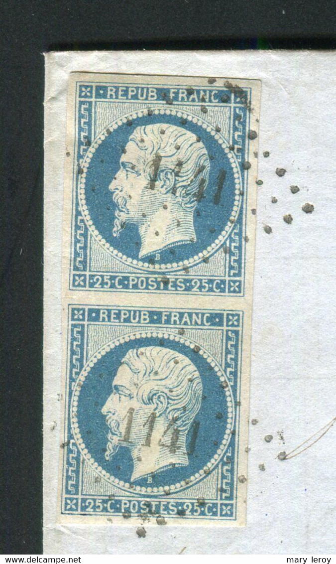 Rare Lettre En Double Port De Dreux Pour Mortagne ( 1854 ) Avec Une Paire De N° 10 - 25 Centimes Présidence - 1852 Louis-Napoleon