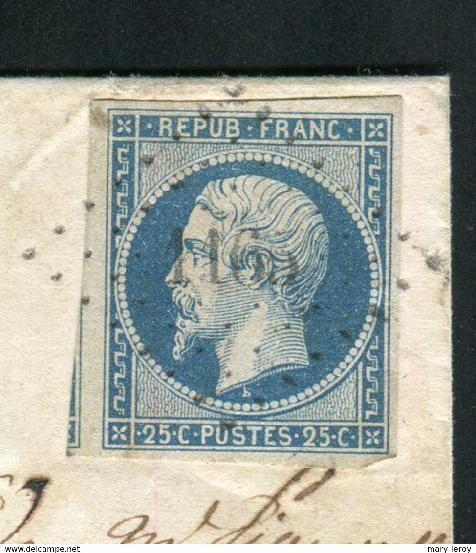 Rare Lettre D'Ecouis Pour Andely ( 1853 ) Avec Un N° 10 - 25 Centimes Présidence - 1852 Luigi-Napoleone