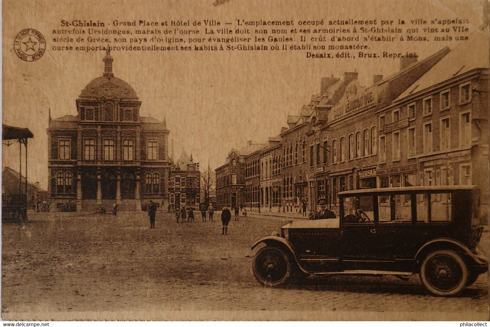 St. Ghislain // Grand Place Et Hotel De Ville (Automobile) 1930 - Saint-Ghislain