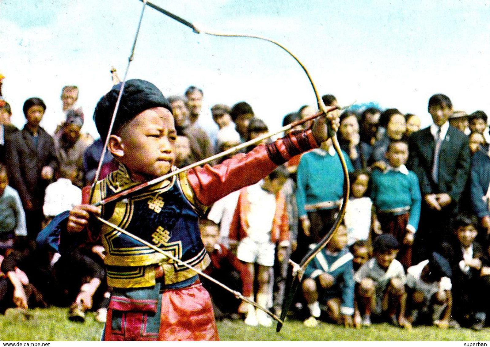 MONGOLIA : ХАРВААЧ - TIR à L' ARC / ARCHERY : YOUNG ARCHER / JEUNE HOMME Au TIR à L'ARC ~ 1975 - '979 - RARE ! (af571) - Tir à L'Arc