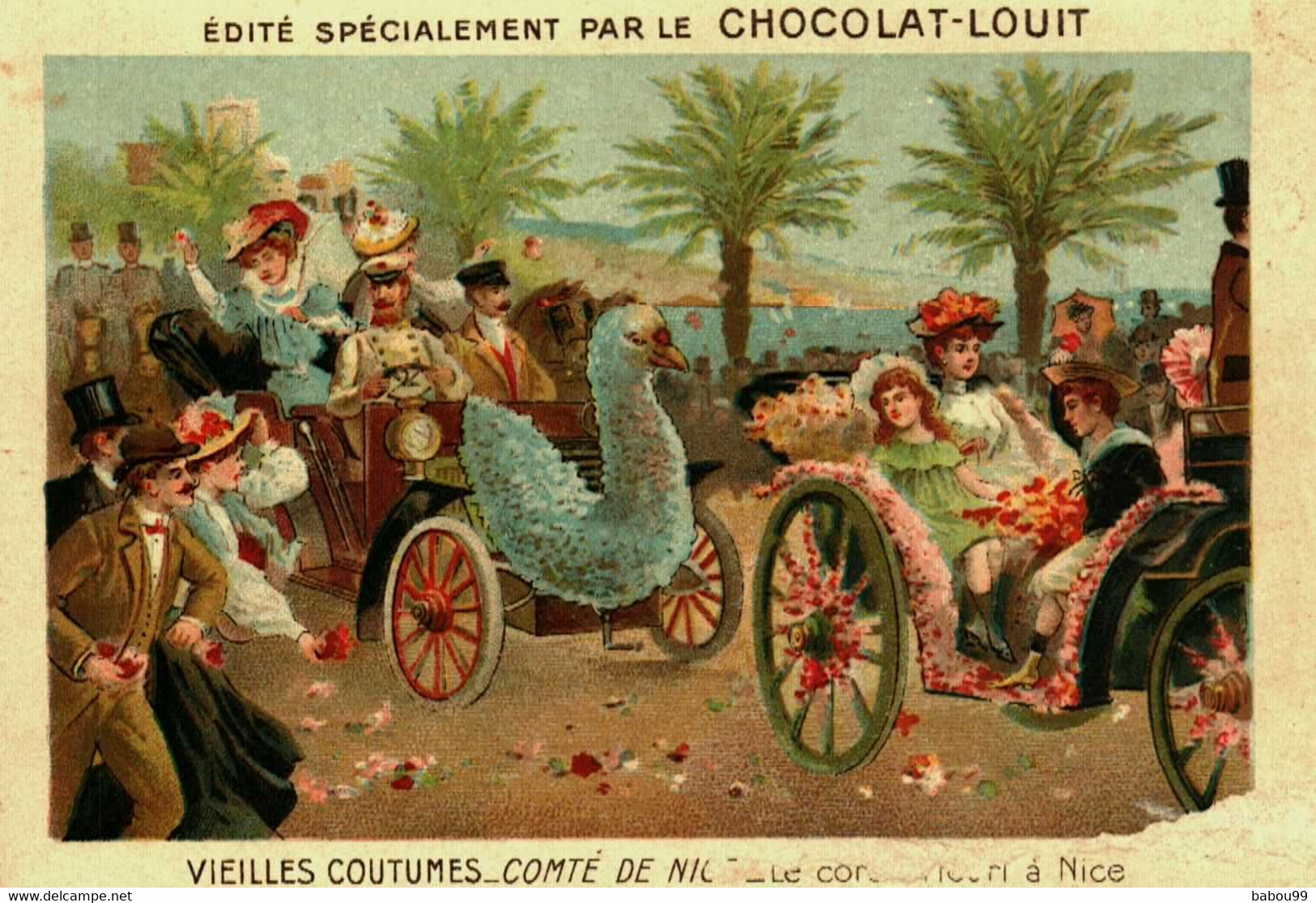 Chromo  Doré //   Chocolat Louit  //  Série de 7  //Les vieilles Coutumes