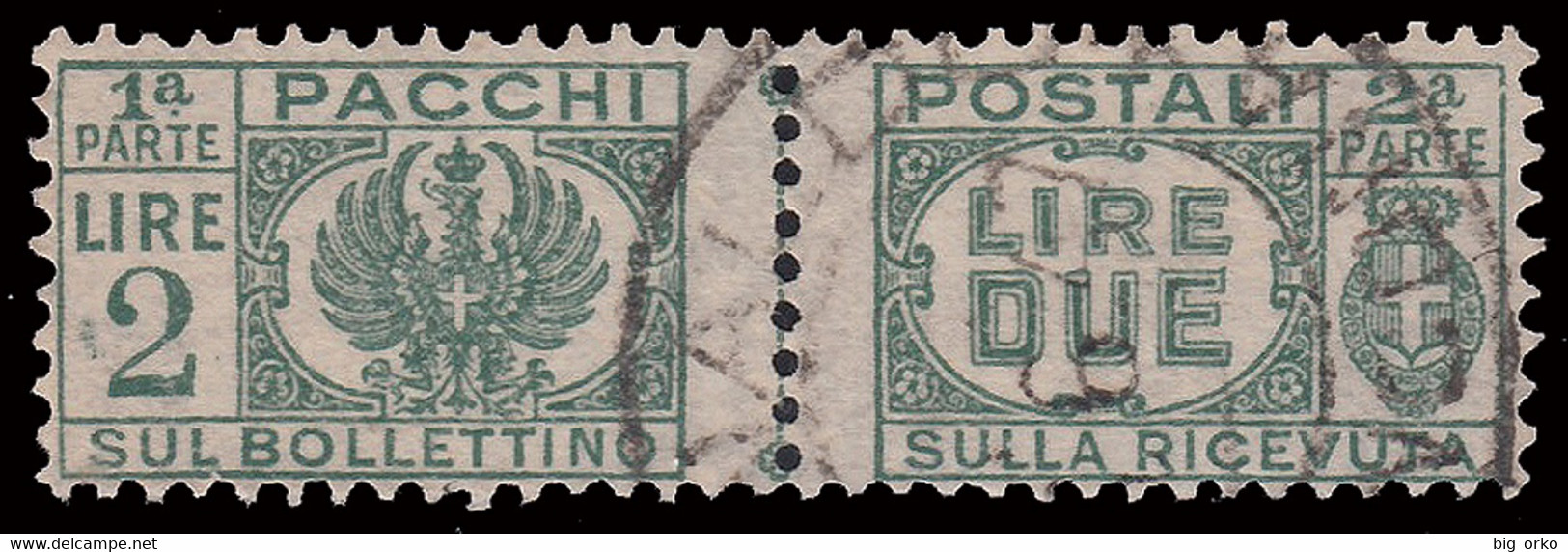 Italia - Pacchi Postali Del 1927/32 Senza Fasci Al Centro Lire 2 Verde (n° 61) - 1946 - Paketmarken
