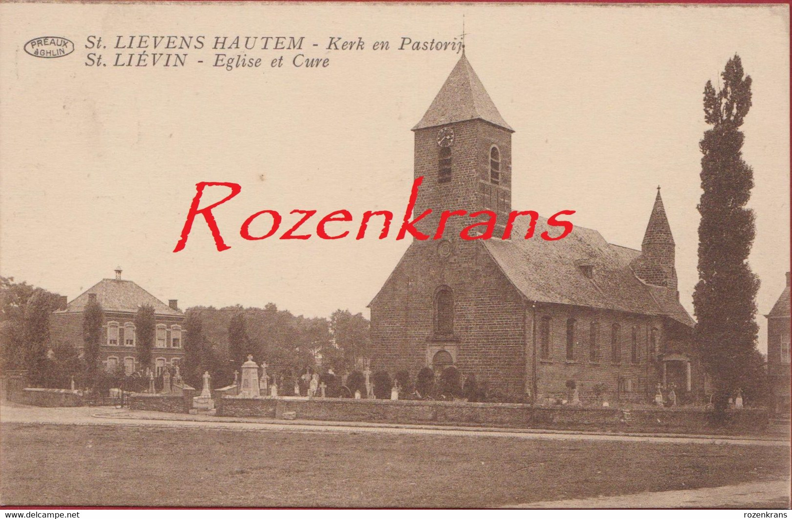 Sint-Lievens-Houtem Hautem Kerk En Pastorij ZELDZAAM (In Goede Staat) - Sint-Lievens-Houtem