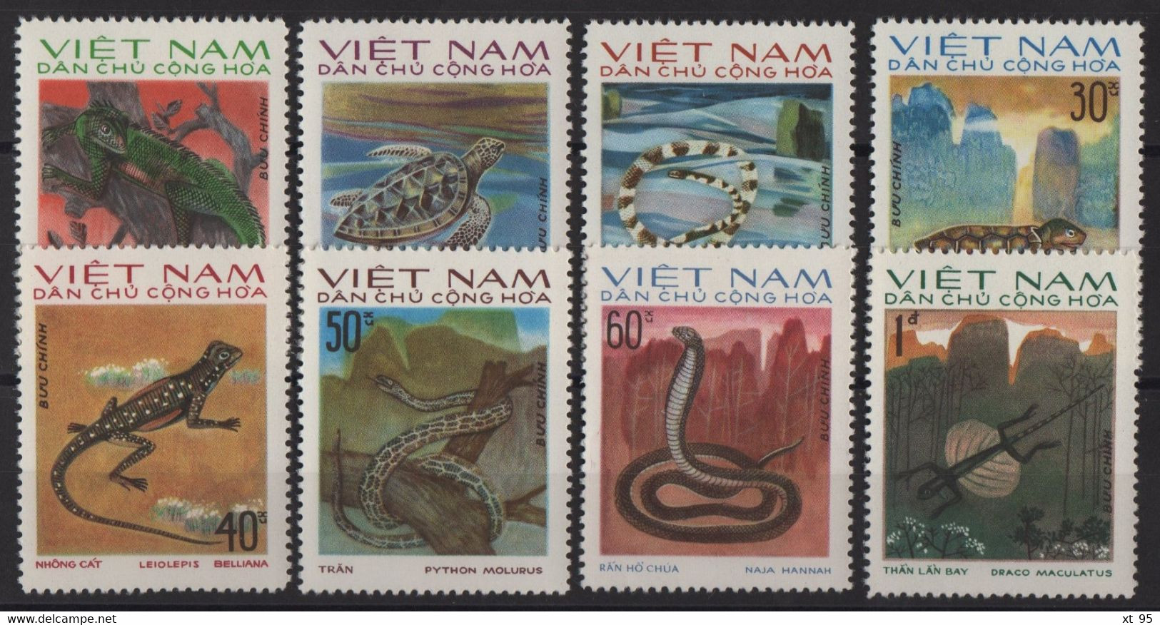 Vietnam Du Nord - N°875 à 882 - Faune - Reptiles - Cote 11.25€ - * Neuf Avec Trace De Charniere - Vietnam