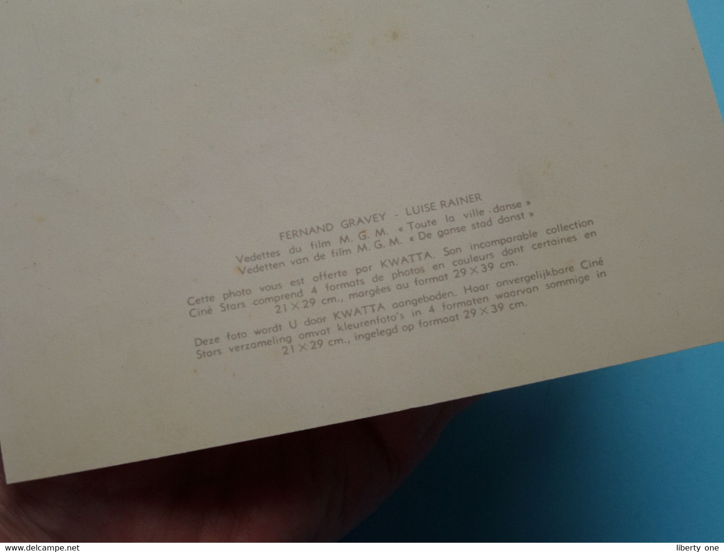 FERNAND GRAVEY - LUISE RAINER ( Toute La Ville Danse - Technicolor M.G.M. ) > Edit. KWATTA ( See / Voir Photo Svp ) ! - Other & Unclassified