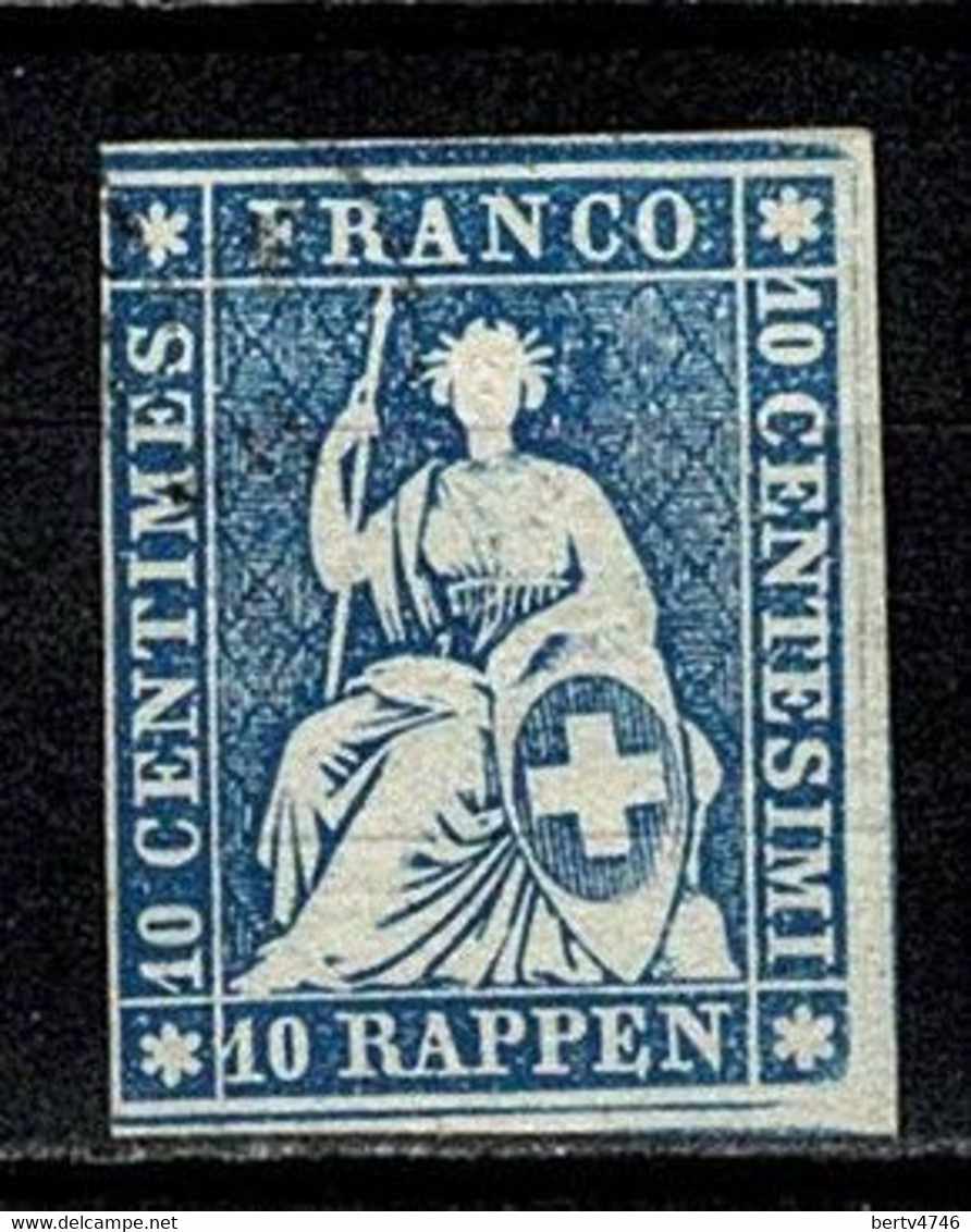 Suisse 1854/62 - 10 Rappen - No Gum (2 Scans) - Nuevos