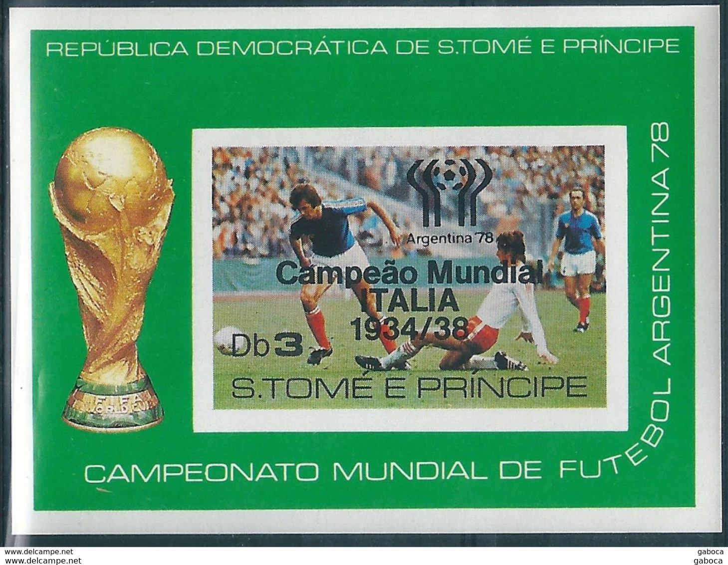 B1798 Sao Tome & Principe Sport Football Soccer World Cup 1934 Champion S/S Imperf MNH - 1934 – Italy