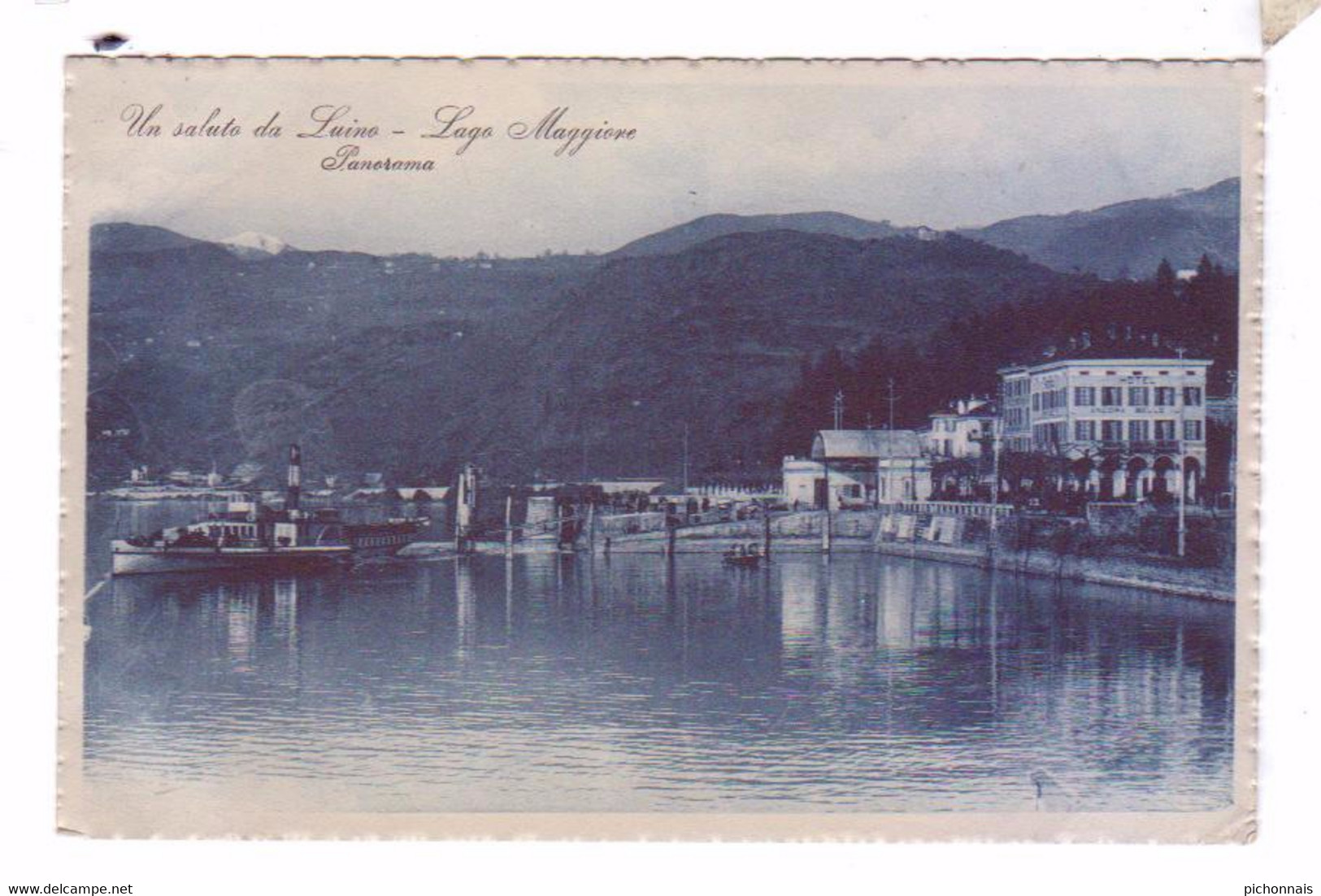 LUINO Lago Maggione Panorama Barca A Vapore - Luino