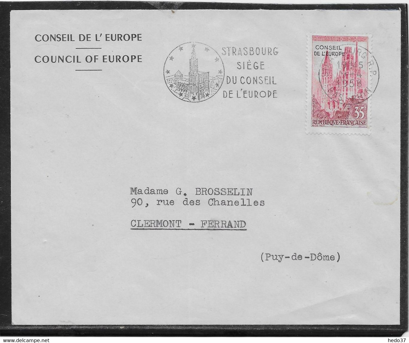 France - Conseil De L'Europe - Lettre - Briefe U. Dokumente