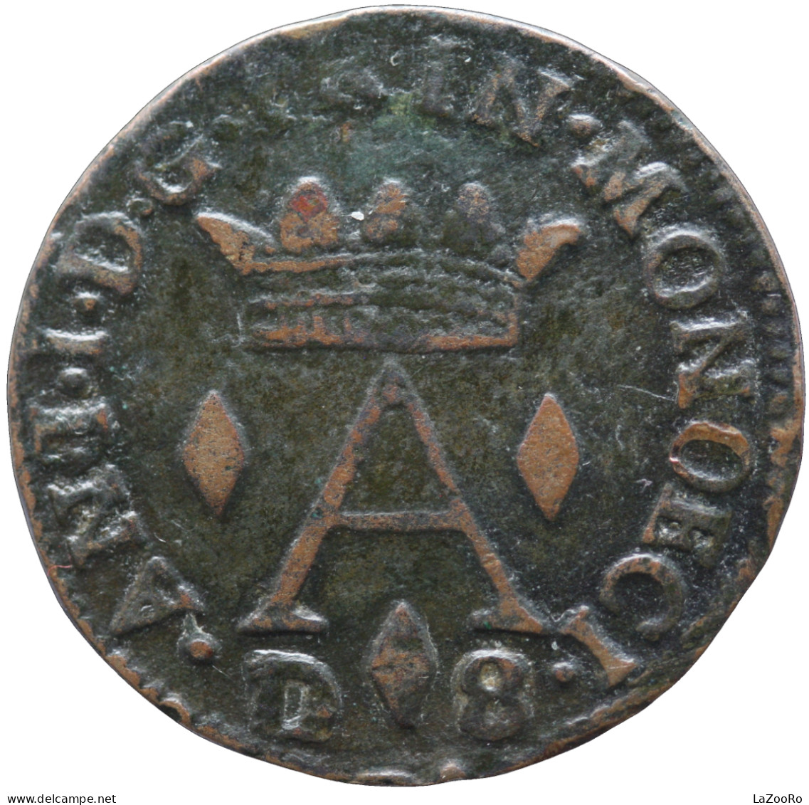 LaZooRo: Monaco 8 Deniers 1720 VF / XF Very Rare - 1505-1795 From Lucien Ier To Honoré III