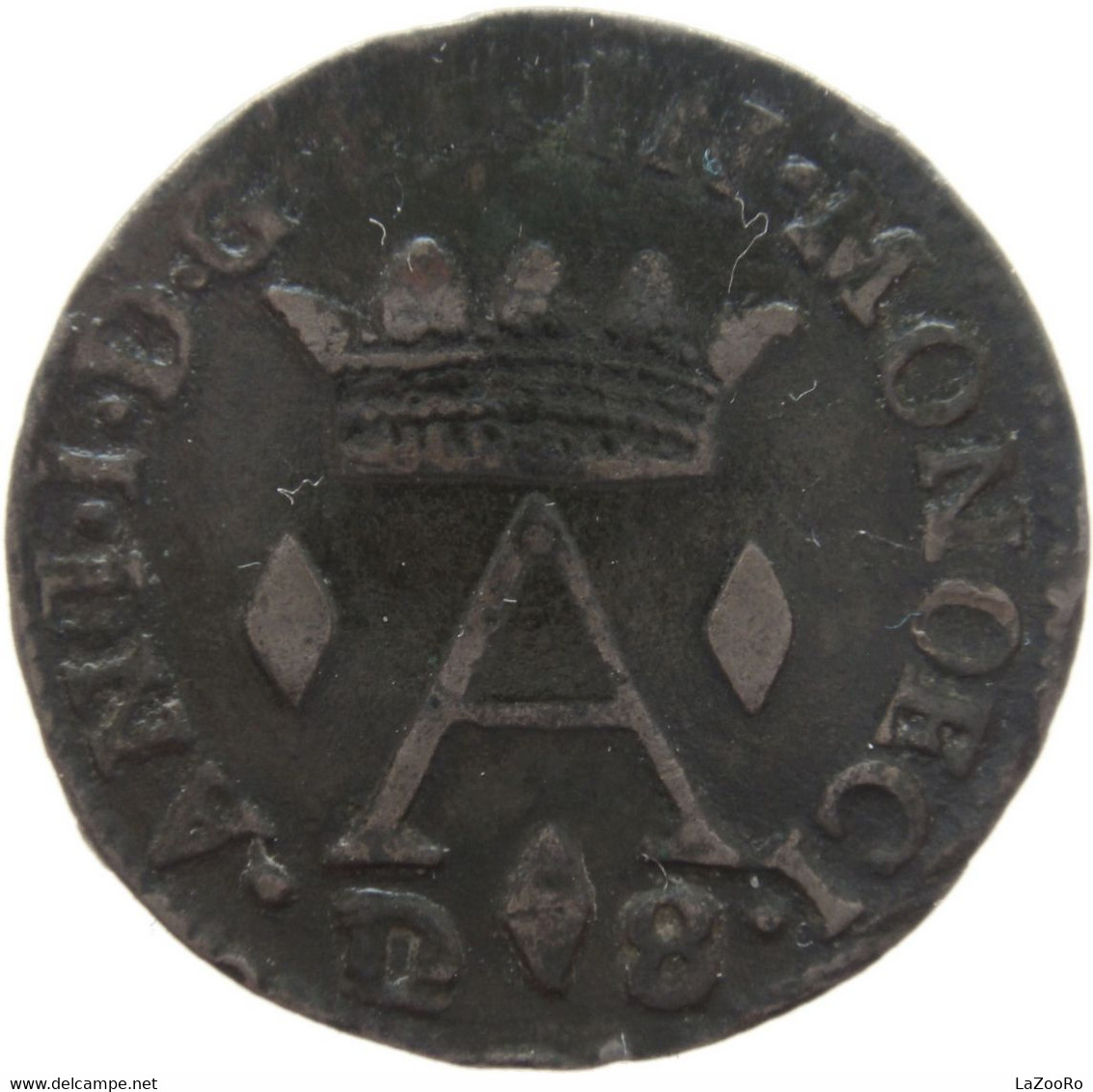 LaZooRo: Monaco 8 Deniers 1720 VF / XF Very Rare - 1505-1795 Van Lucien Ier Tot Honoré III