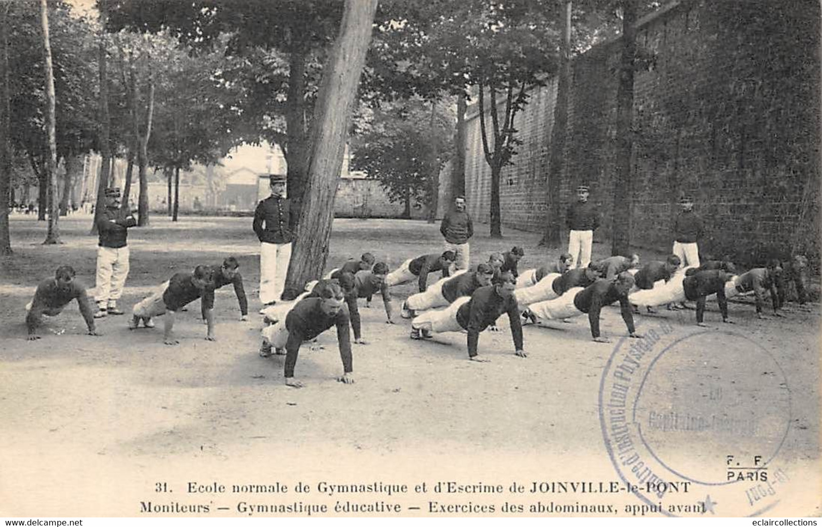 Thème Sport  .    Gymnastique. Exercices D'abdominaux   Ecole A Saint Cyr   78      (Voir Scan) - Gimnasia