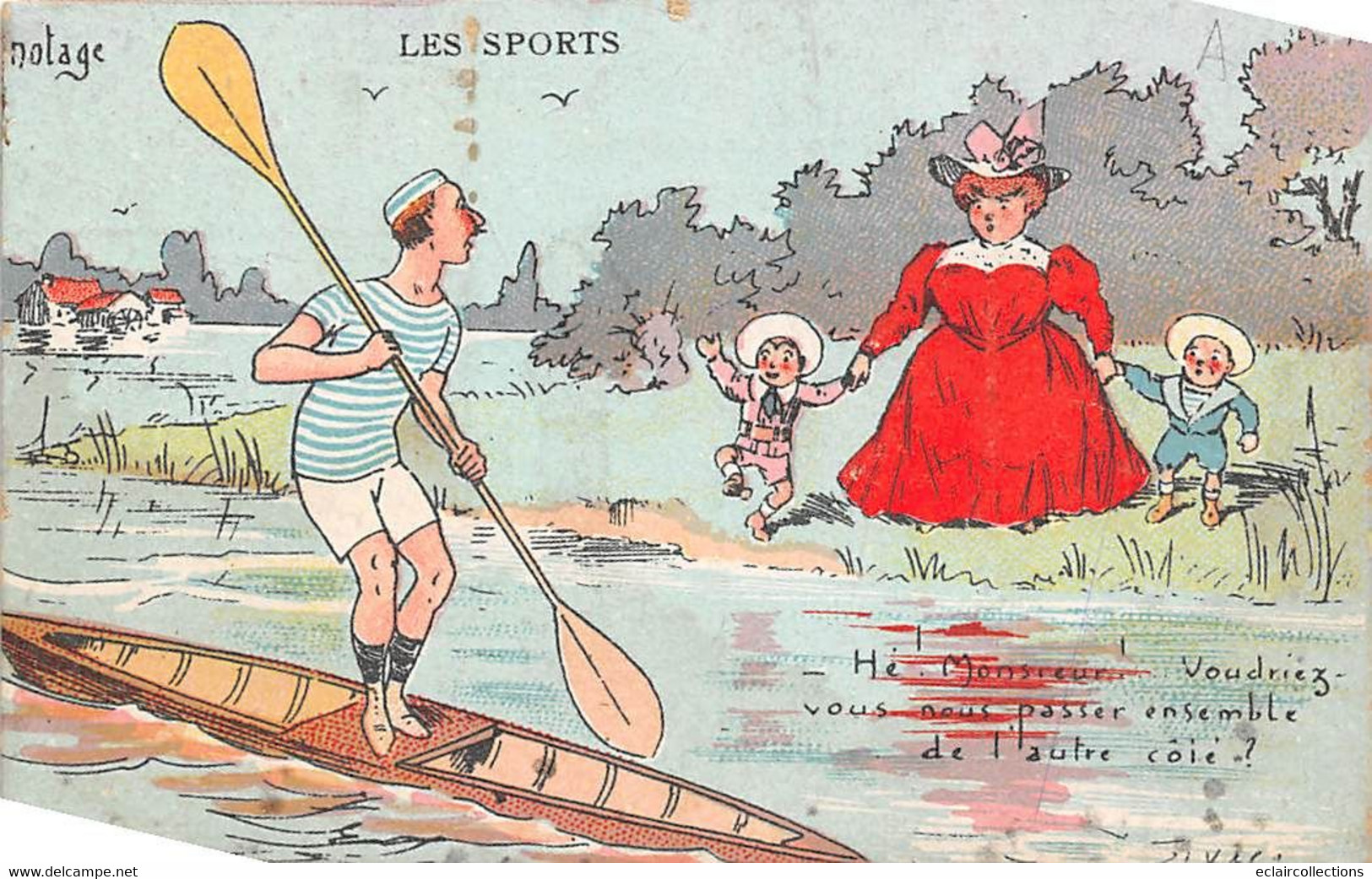 Thème Sport  .    Canotage . Dessinée       (Voir Scan) - Rudersport