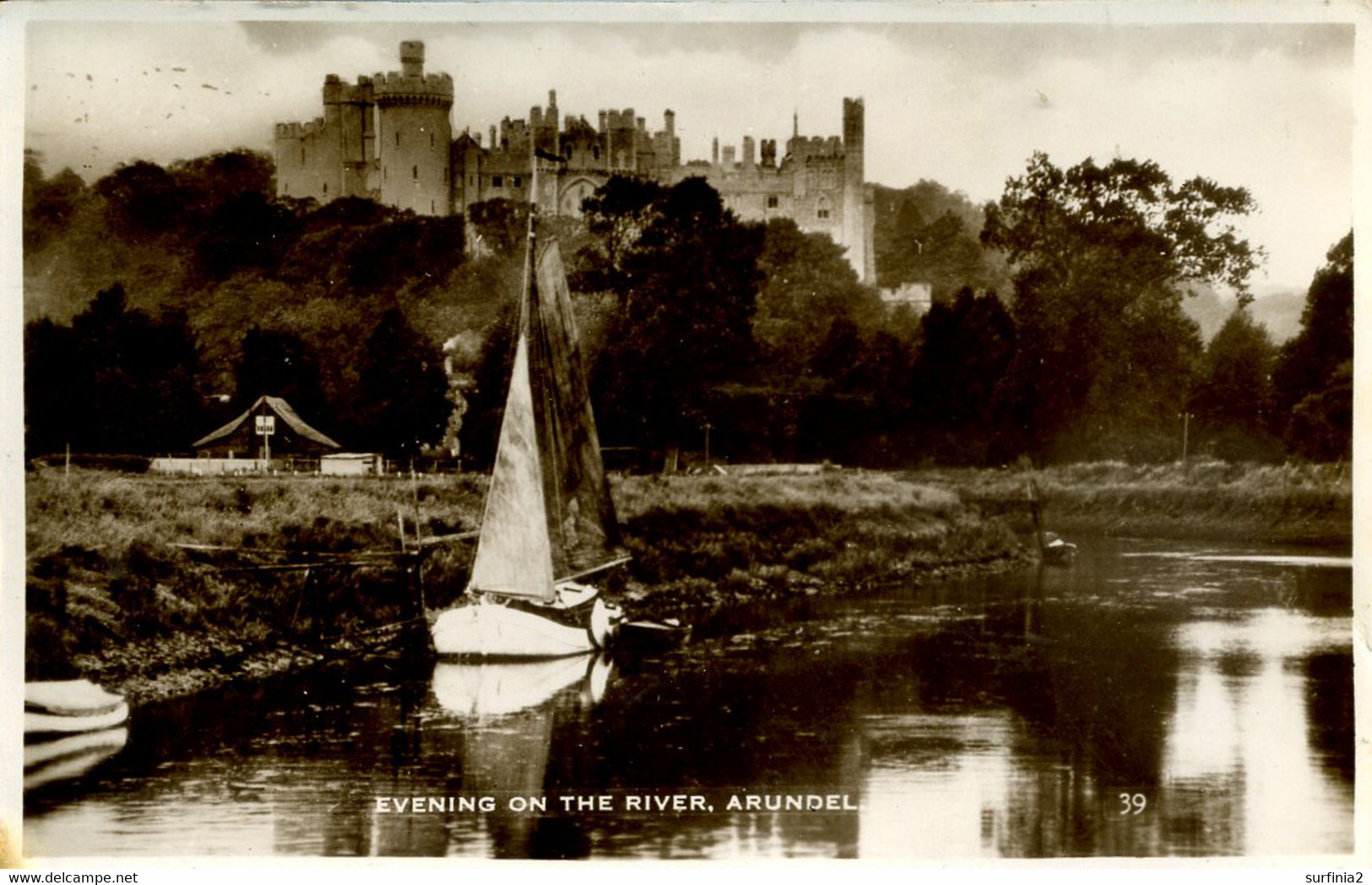 SUSSEX - ARUNDEL - EVENING ON THE RIVER RP Sus162 - Arundel