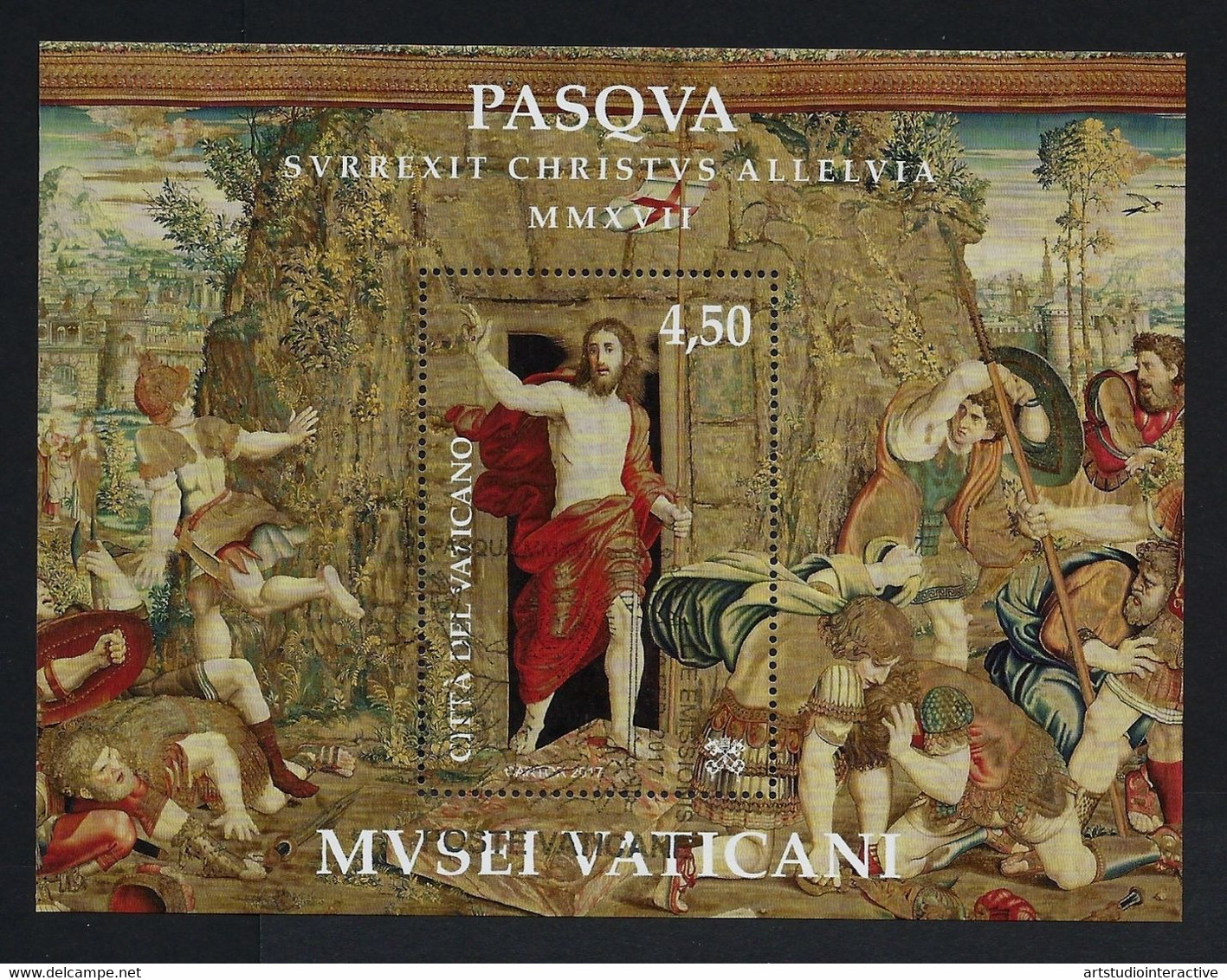 2017 VATICANO "PASQUA 2017" FOGLIETTO ANNULLO GIORNO DI EMISSIONE - Oblitérés