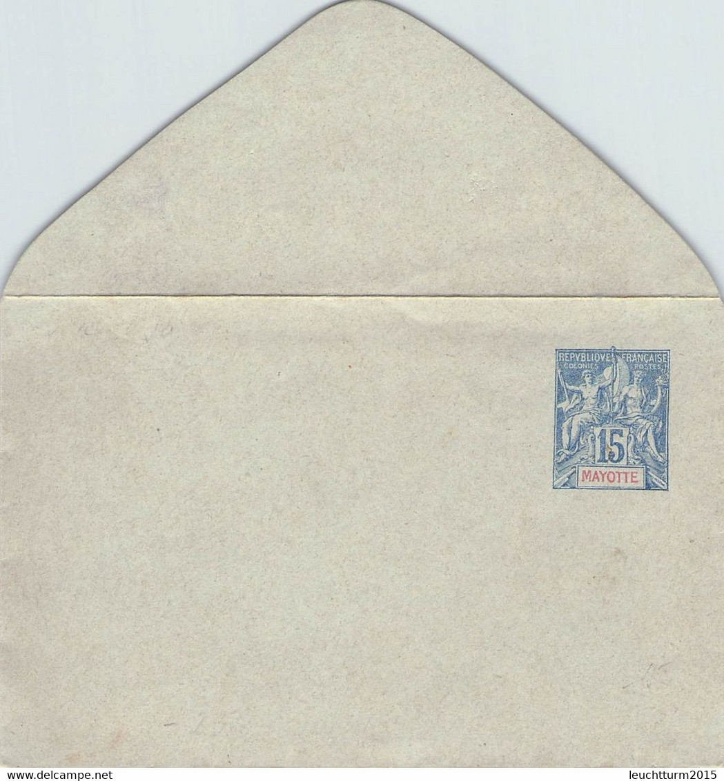 MAYOTTE - STATIONARY ENVELOPE 15 CTS  /AA8* - Postwaardestukken & PAP