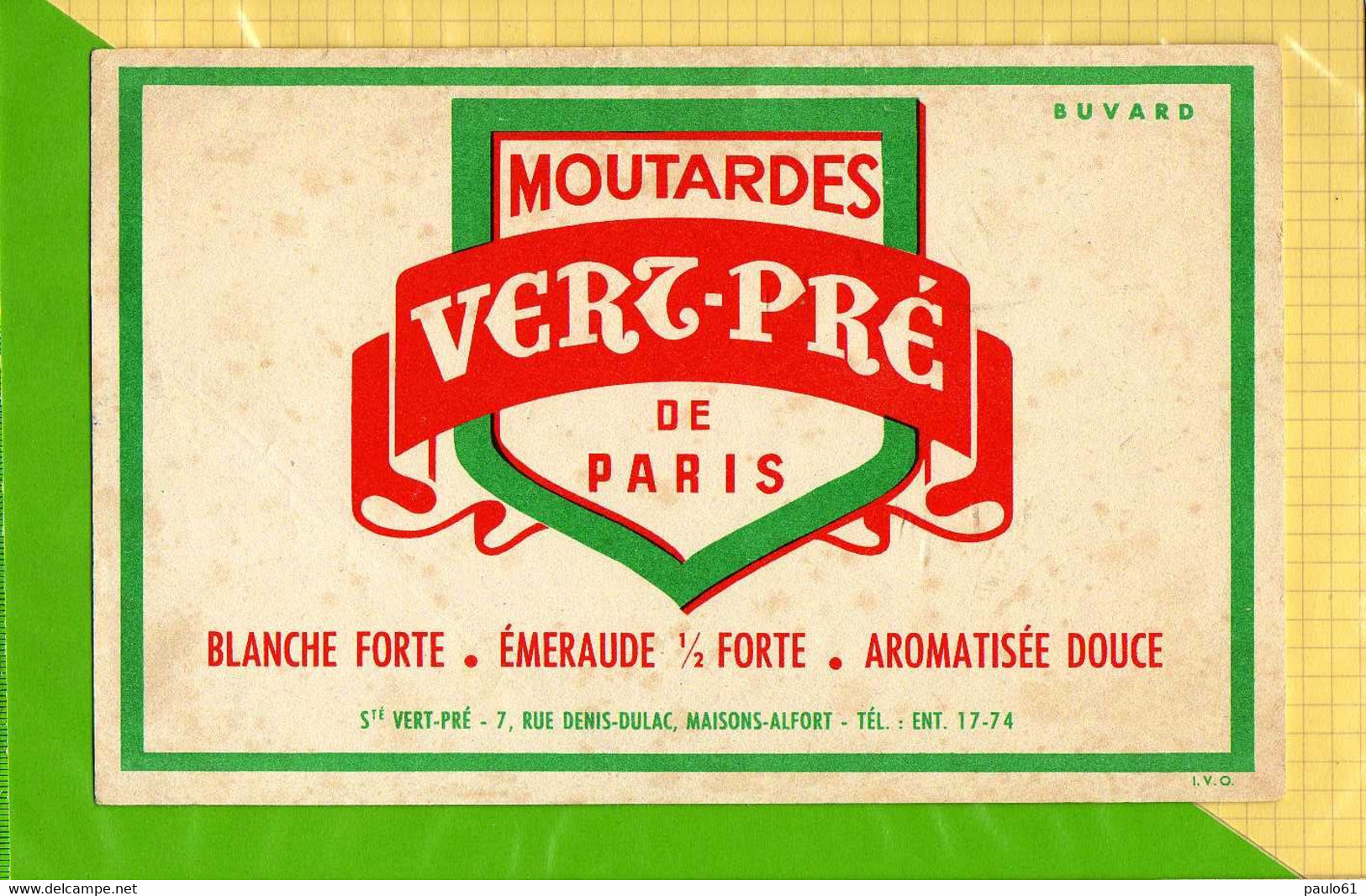 BUVARD &amp; Blotting Paper  : Moutardes VERT PRE  De Paris - Mostard