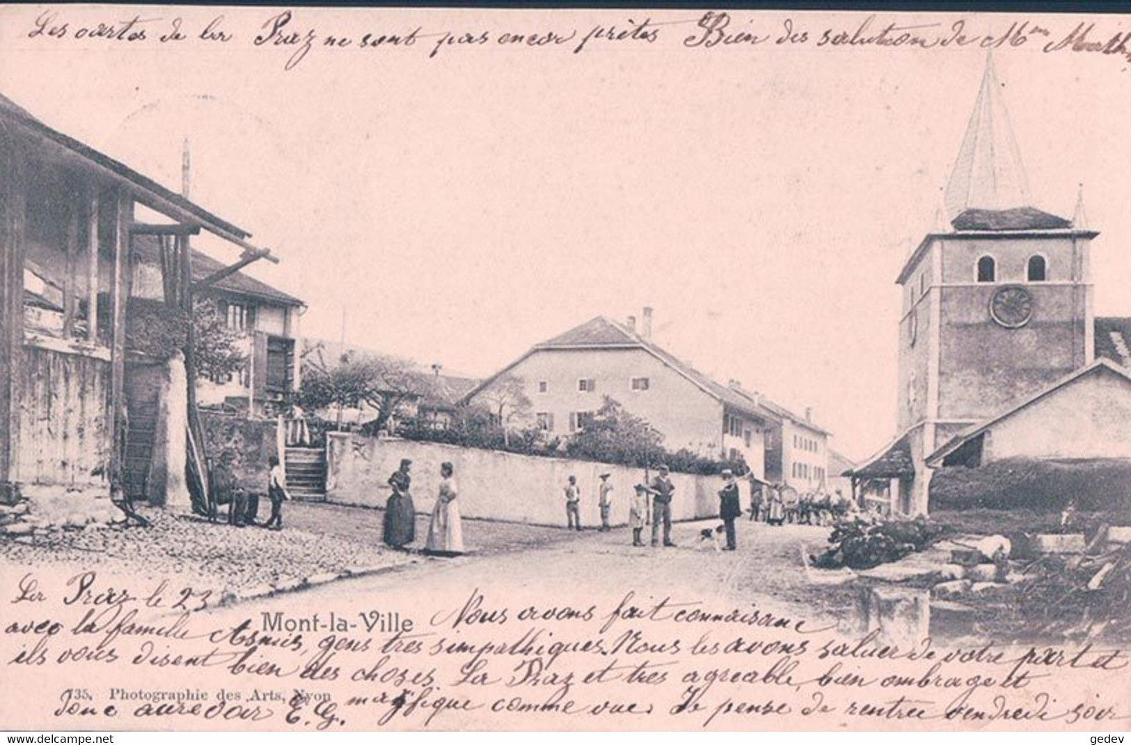 Mont La Ville VD, Rue Animée (24.7.1902) - Mont-la-Ville