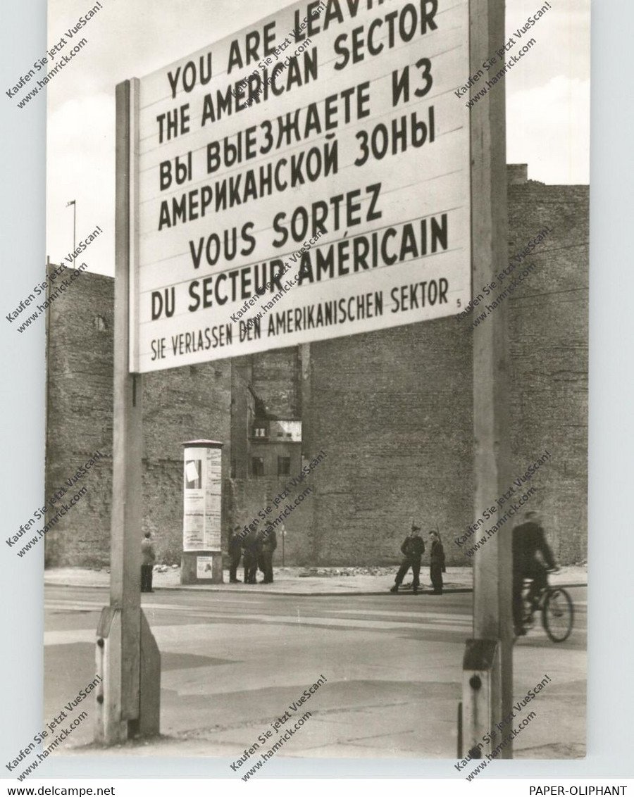 1000 BERLIN, Berliner Mauer, Sektorengrenze, 1961, DDR-Grenzsoldaten - Muro De Berlin