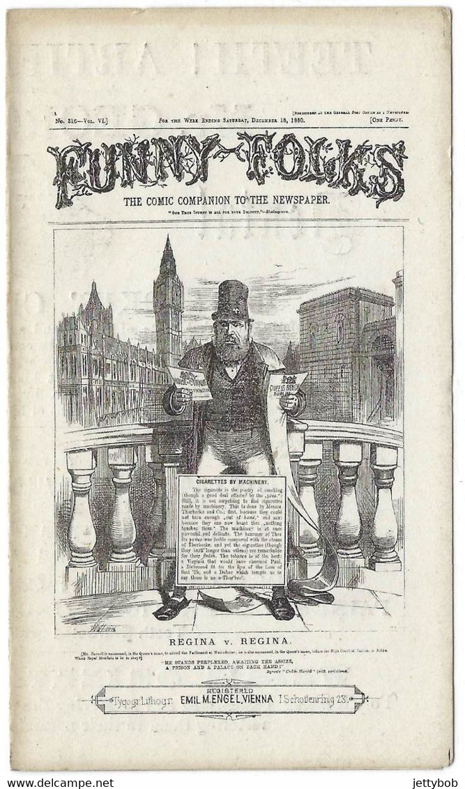 1880 Miniature "Funny Folks"  "The Comic Companion To The Newspaper" 4 Pages - 1897-1937 : Platinium Age