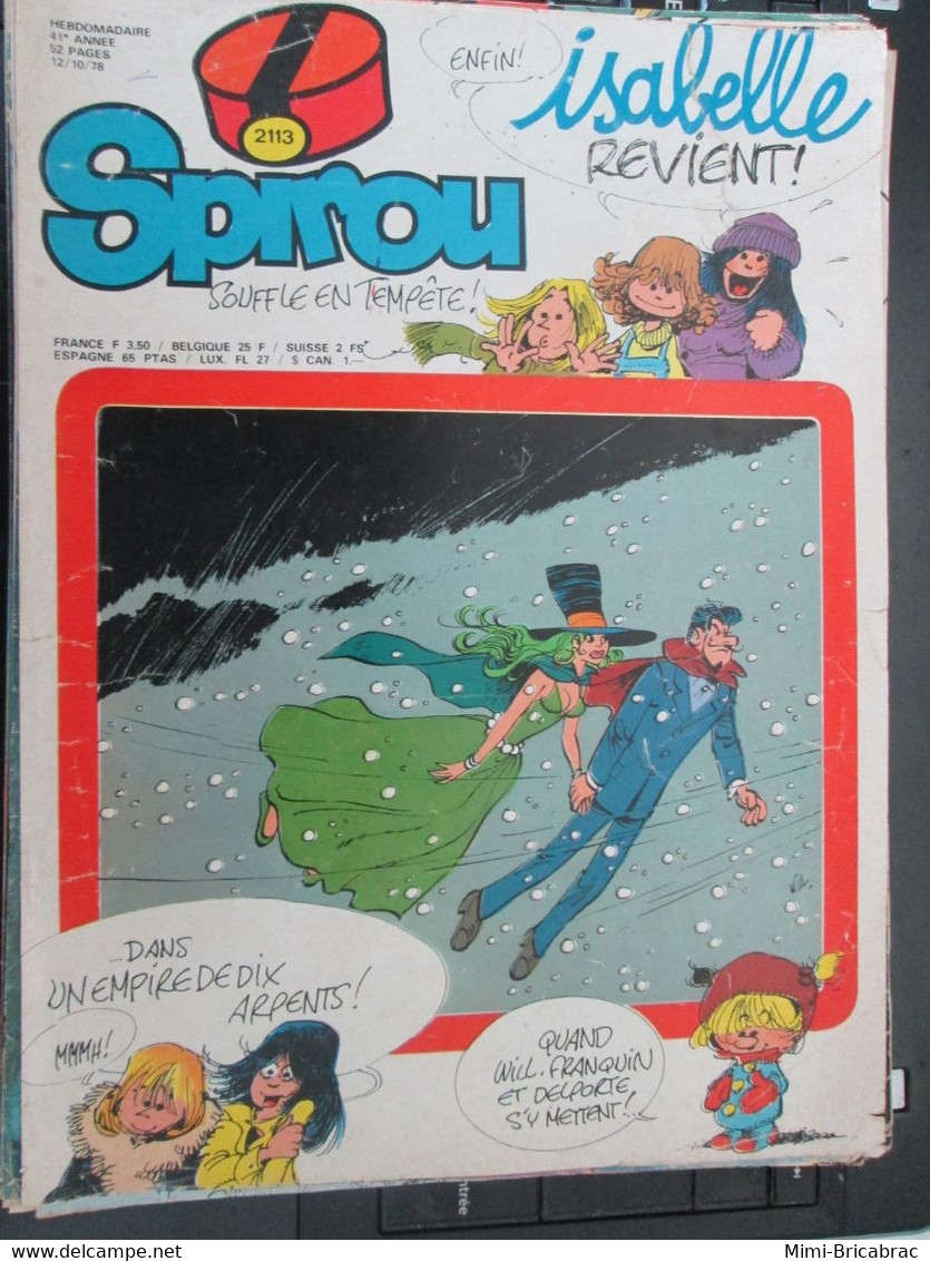 SPI920 COUVERTURE (plastifiable Sur Demande) REVUE SPIROU Années 60/70 / ISABELLE Par WILL - Isabelle