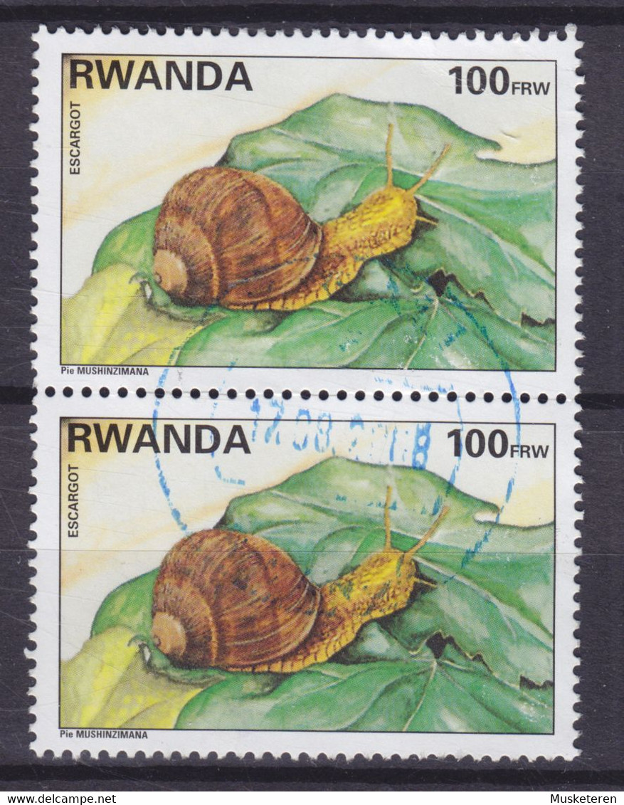 Rwanda 1995 Mi. 1462 A   100 Fr. Tier Escargot Weinbergschnecke Caracol Snail - Gebraucht