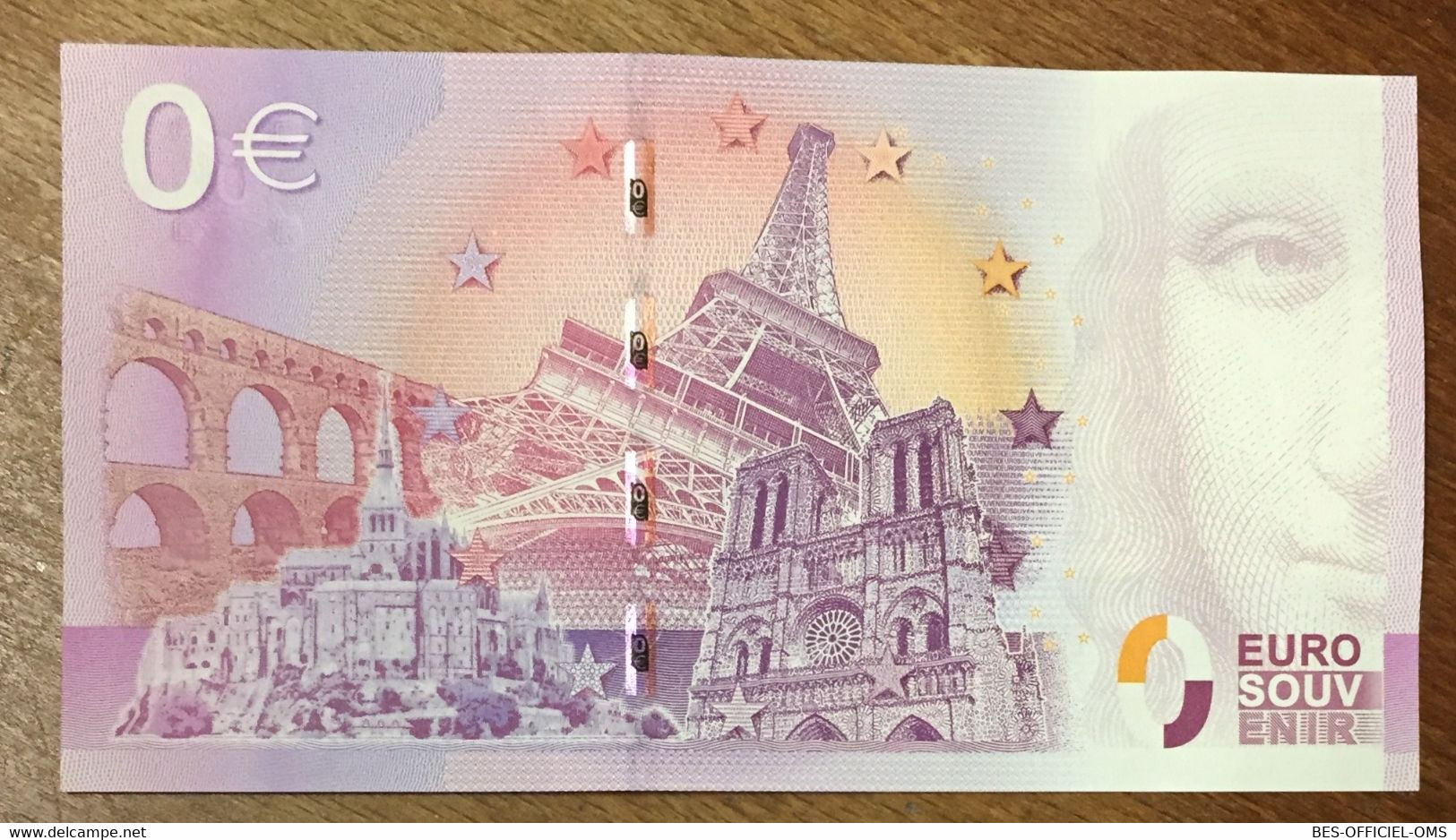 2015 BILLET 0 EURO SOUVENIR DPT 55 OSSUAIRE DE DOUAUMONT + TIMBRE ZERO 0 EURO SCHEIN BANKNOTE PAPER MONEY - Pruebas Privadas