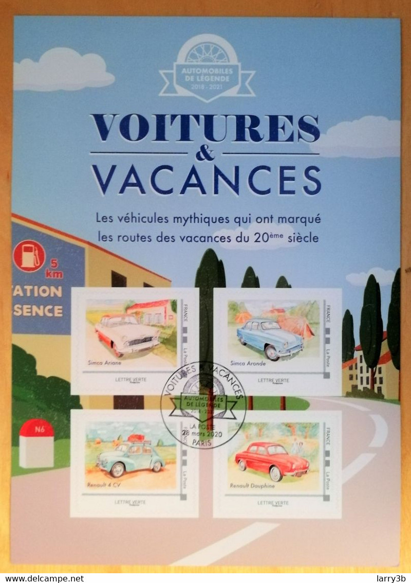 2020 COLLECTOR - "Voitures Et Vacances - Simca, Aronde, Renault 4 CV, Dauphine" - OBLITERES 1er JOUR - MTAM-2020-459 - Collectors