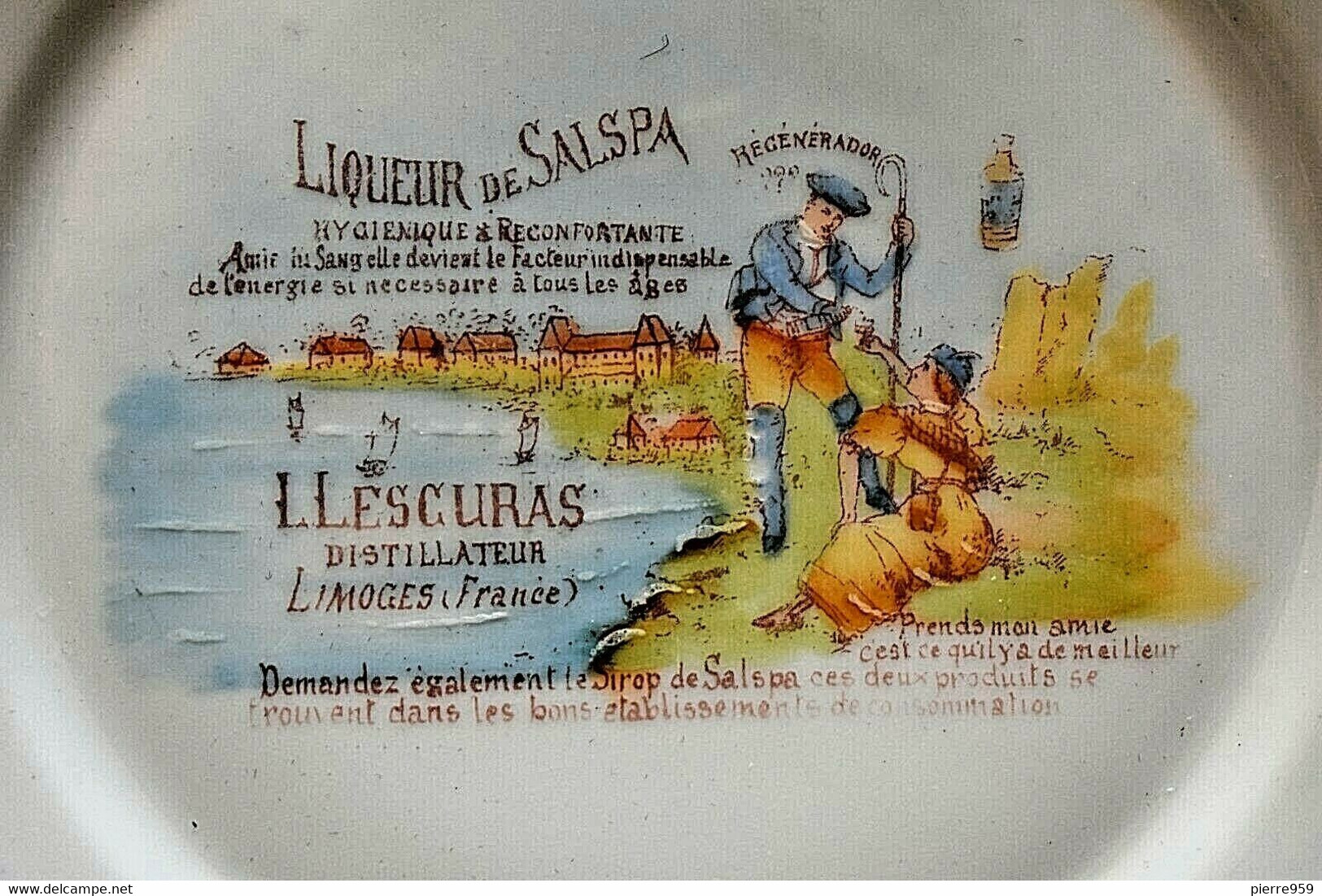 Assiette Publicitaire "Liqueur De Salspa - Limoges" - Assiettes