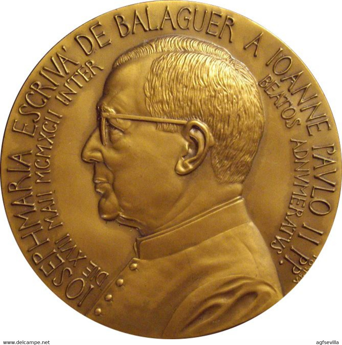 ESPAÑA. MEDALLA OPUS DEI. JOSÉ M. ESCRIVÁ DE BALAGUER. BRONCE. ESPAGNE. SPAIN MEDAL - Professionnels/De Société