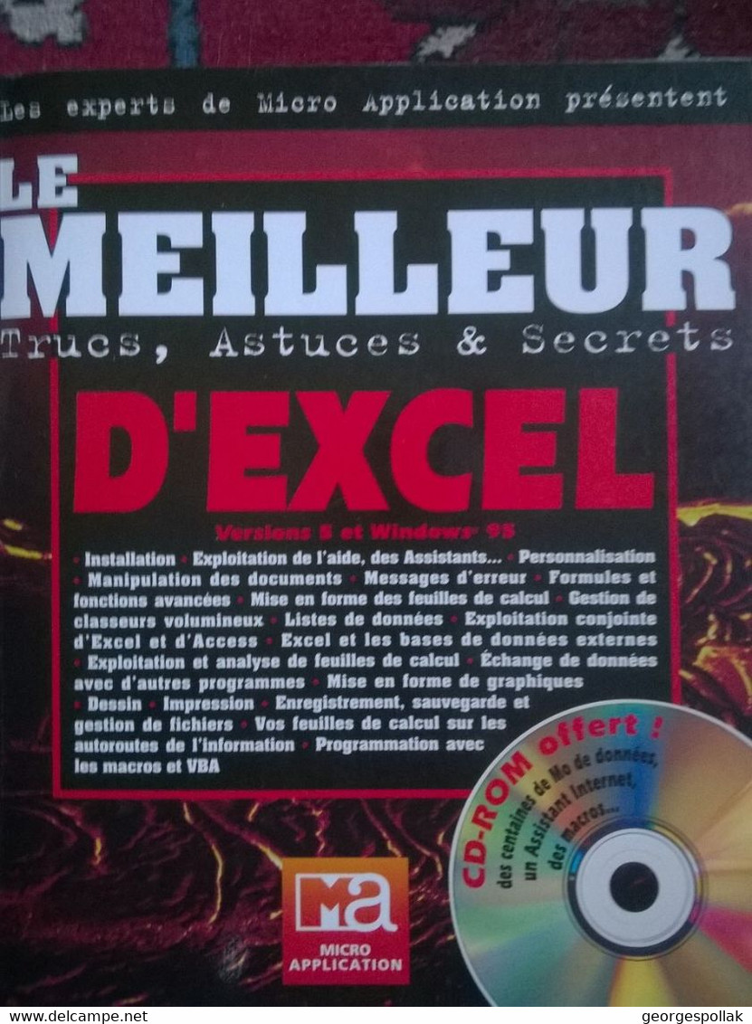 Manuel EXCEL "LE MEILLEUR D'EXCEL" - Versions 5 Et Windows 95 - Informatique