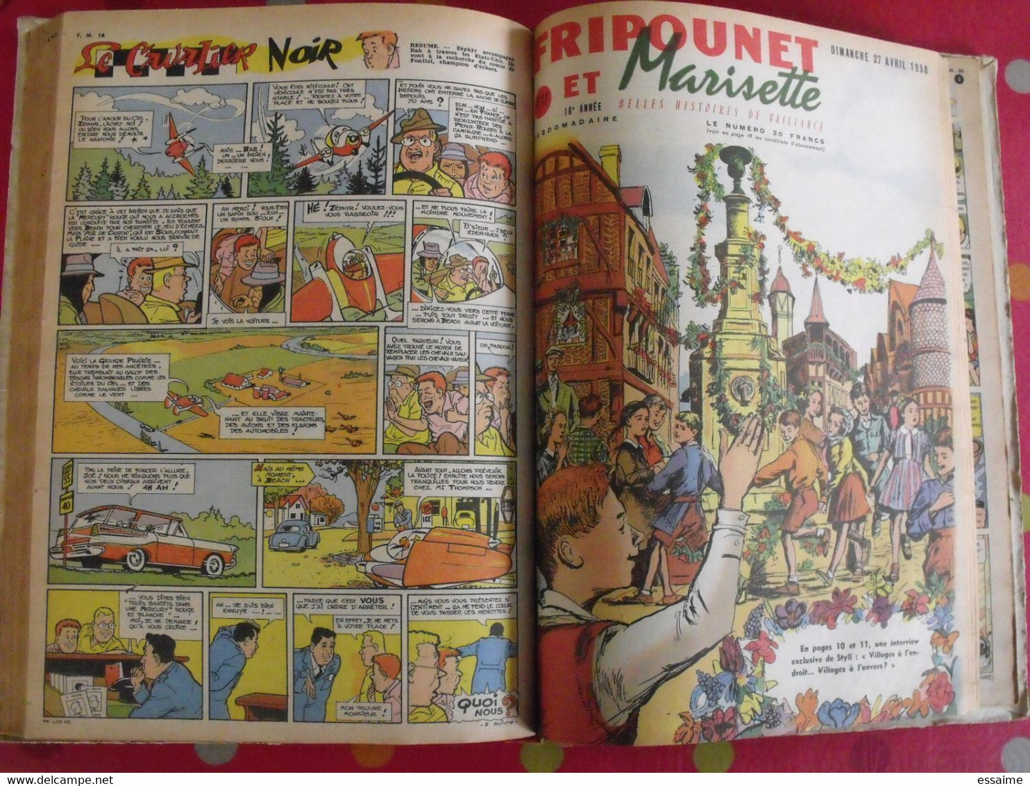 album recueil reliure Fripounet et Marisette n° 2 de 1958. erik brochard cuvillier bonnet