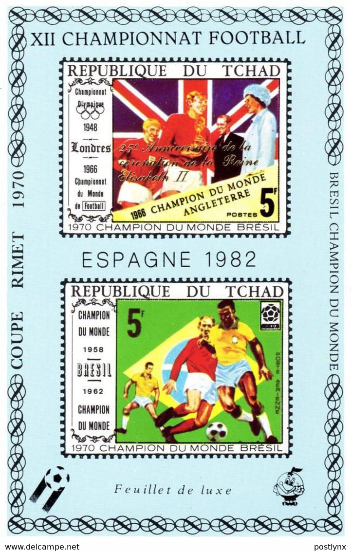 CHAD 1978 World Cup Football England 1966 Olympics 1948 Brazil 1970 Soccer DeLuxe OVPT:Coronation Union Jack Flag - Estate 1948: Londra